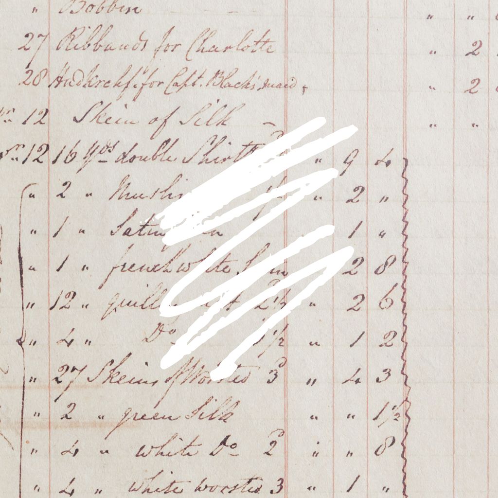 Handwritten text on paper with a white scribble over it