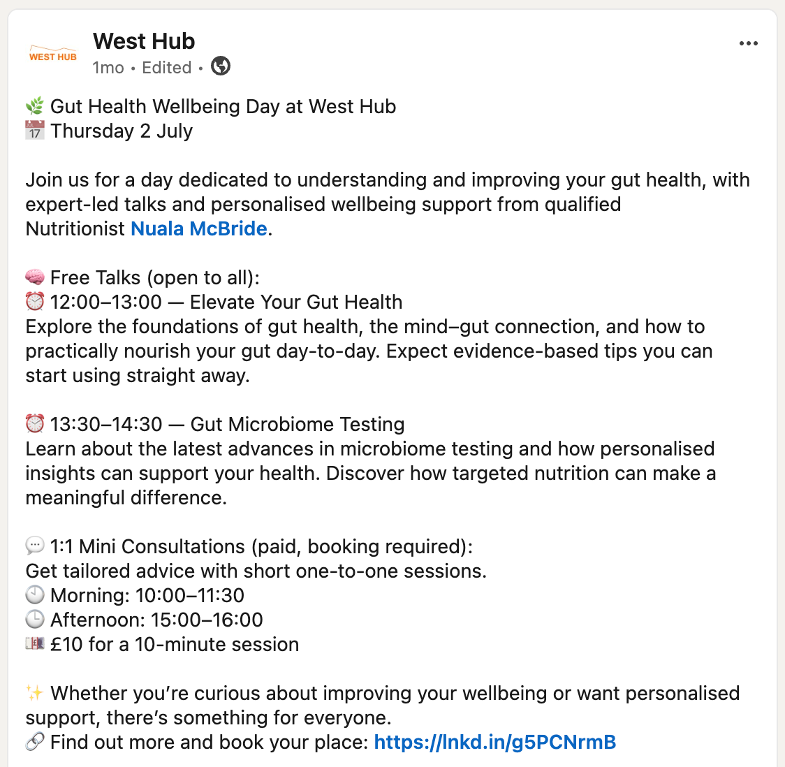 Corporate Gut Health Wellness Day | Workplace Nutrition & Wellbeing